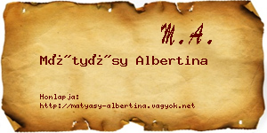 Mátyásy Albertina névjegykártya